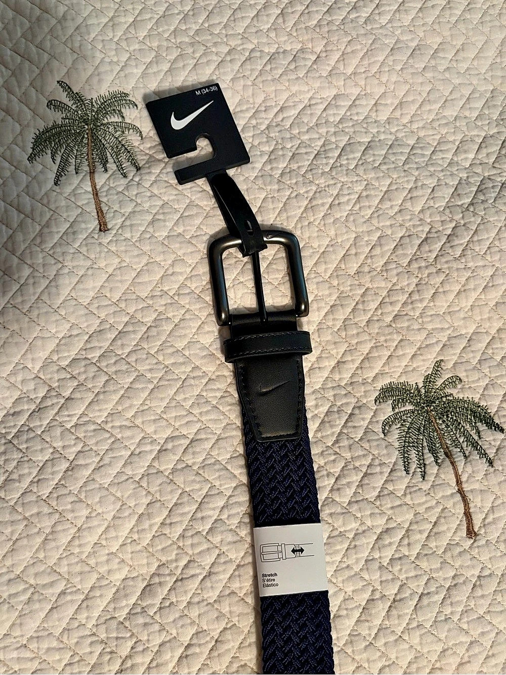 Nike Gameday Woven Belt Blue & Black Medium